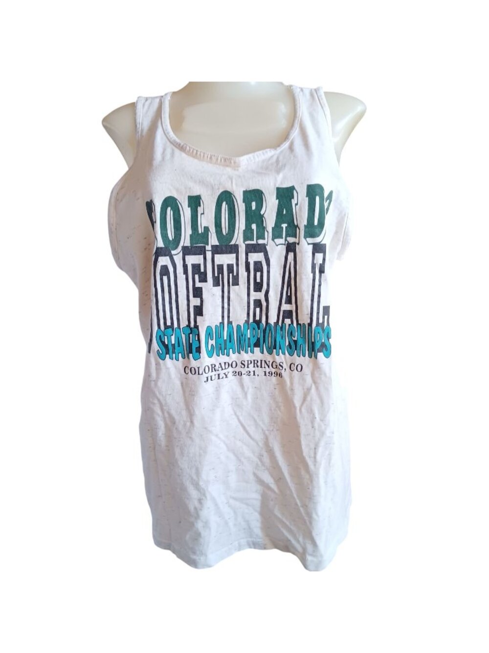 Vintage Tank Top Single Stitch Medium 1996 Colorado Softball State Championships